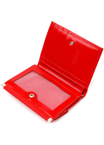 Яскравий гаманець для жінок середнього розміру з натуральної гладкої шкіри 21814 Червоний Canpellini (259874043)