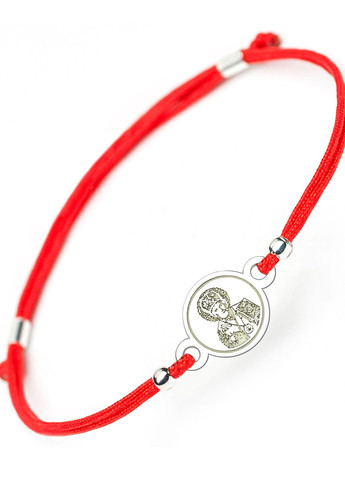 Срібний браслет червона нитка з захисною іконою «Все буде Україна!» регулюється родований Family Tree Jewelry Line (266422835)