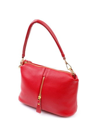 Жіноча яскрава сумка через плече з натуральної шкіри 22136 Червона Vintage (260360857)