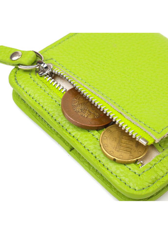 Яскравий жіночий гаманець невеликого розміру з натуральної шкіри 21799 Салатовий Canpellini (259874080)