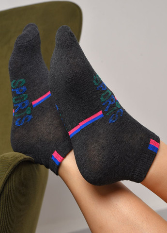 Шкарпетки жіночі спортивні темно-сірого кольору розмір 36-40 Let's Shop (277983328)