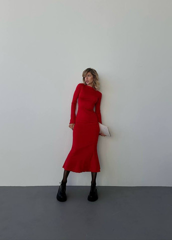 Червона женское платье миди цвет краснй р.42/44 448300 New Trend