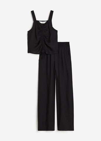 Черный летний комплект (брюки, топ) H&M