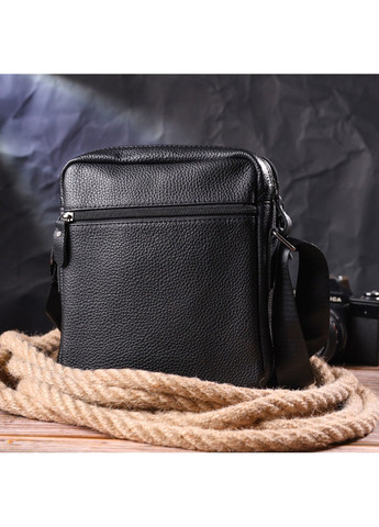 Практична чоловіча сумка з натуральної шкіри 21291 Чорна Vintage (258286237)