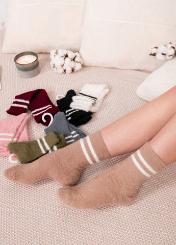 Жіночі вовняні шкарпетки зі смужками Білий Style Luxe (273200755)