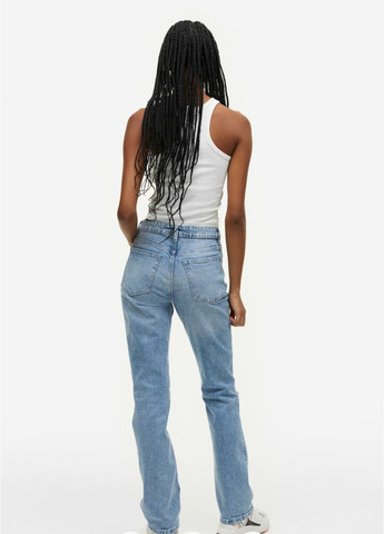 Женские джинсы Straight regular waist Н&М (55637) 36 Светло-синие H&M - (258744217)