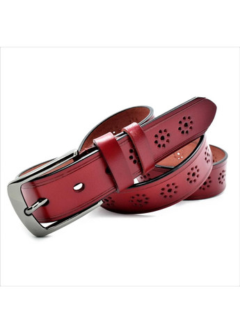 Женский кожаный ремень Weatro 3,3х110-115 см Красный lmn-zh-33k-029 Le-Mon (272596853)