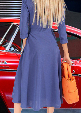 Фіолетова сукнi норма приталена сукня модного відтінку (4906) Lemanta