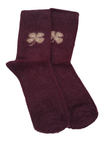 Носки теплые женские с мехом норки Flower No Brand (263346192)