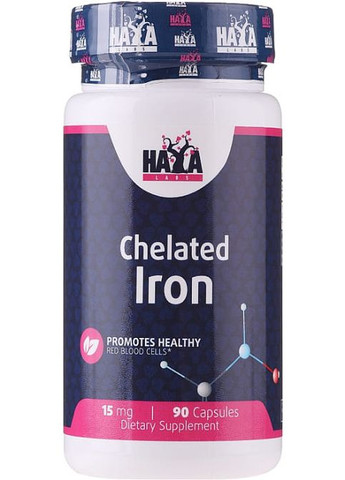Chelated Iron 15 mg 90 Caps Haya Labs (266983309)