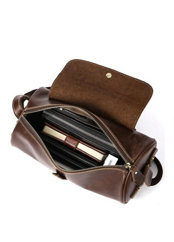 Закругленная мужская сумка из кожи 14694 Коричневый Vintage (262891707)