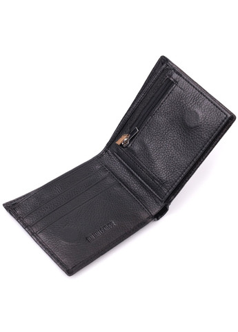 Стильний чоловічий гаманець із натуральної шкіри 22457 Чорний st leather (277980469)