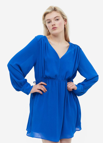 Синее повседневный платье H&M однотонное