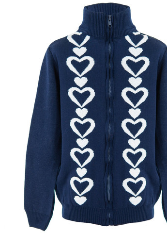 Синій светри кофта на дівчинку (сердечки)17228-709 Lemanta