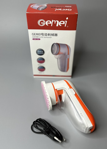 Машинка для снятия катышек (на аккумуляторе) Gemei GM-231 оранжевые