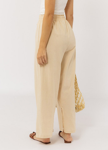 Жіночі широкі літні штани колір бежевий ЦБ-00219301 Yuki (259498540)