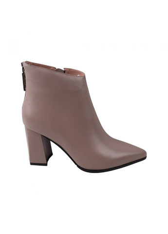 Бежеві ботильйони жіночі капучіно натуральна шкіра FARINNI 513-23DH