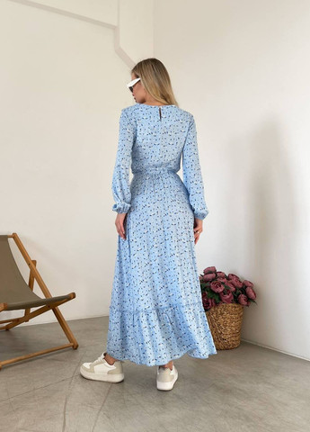 Блакитна жіноча сукня штапель No Brand