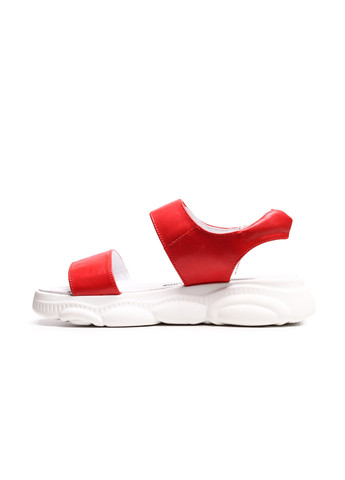 Красные красные кожаные спортивные босоножки Villomi на липучке