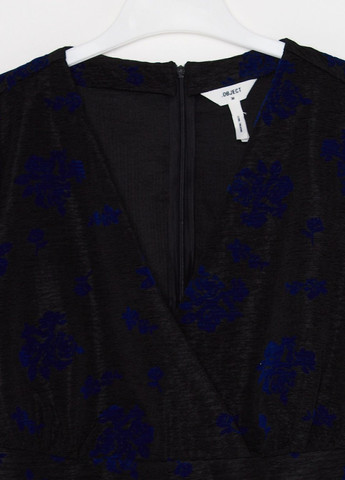 Черное платье демисезон,черний в синие узори, Object