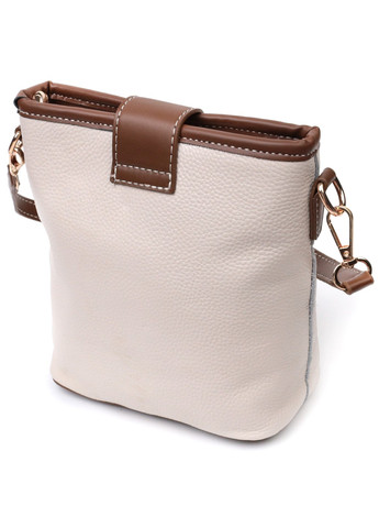 Зручна сумка на плече для жінок з натуральної шкіри на кожен день 22347 Біла Vintage (276457584)
