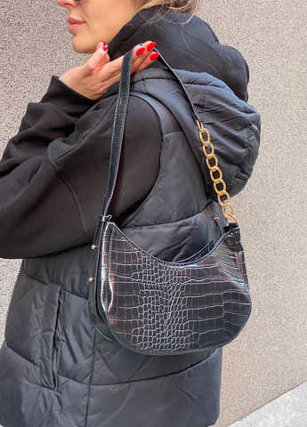 Жіноча сумка багет через плече чорна No Brand (270843350)