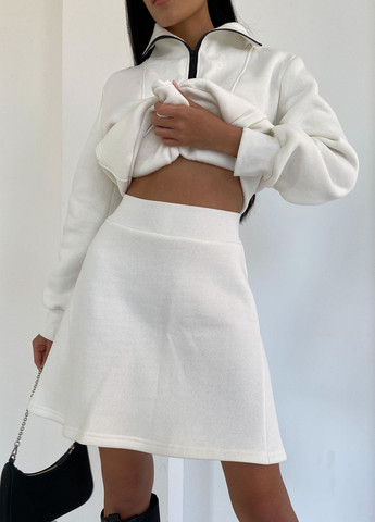 Белая повседневный однотонная юбка Liton