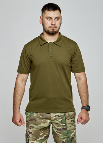 Оливковая (хаки) футболка-мужское поло для мужчин UKM однотонная