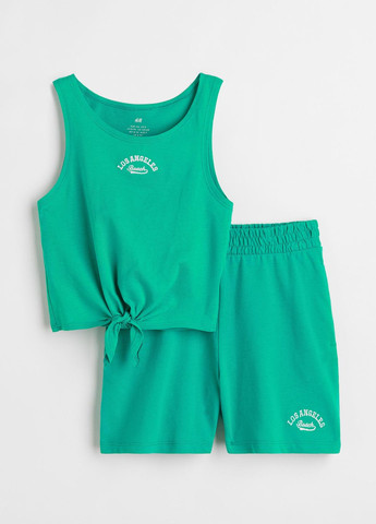Зеленый летний комплект (майка, шорты) H&M