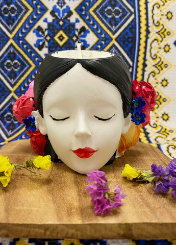 Свеча соевая в кашпо серия "Украиночка" - Оксанка No Brand (257825372)