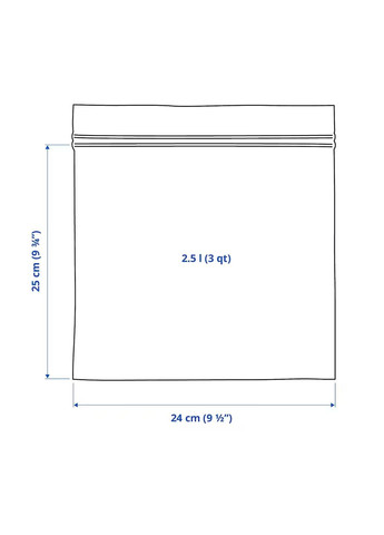 Пакеты для продуктов/замораживания 2,5л (25шт) IKEA (268463220)