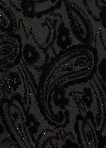 Черное праздничный, коктейльное, повседневный, кэжуал, вечернее платье с велюром H&M с орнаментом