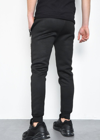 Спортивні штани чоловічі на флісі чорного кольору Let's Shop (275466424)