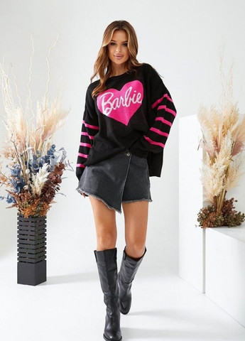 Чорний модний джемпер сердце barbie чорний No Brand