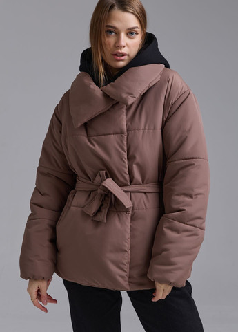 Бордовая демисезонная куртка женская демисезонная цвета мокко Let's Shop