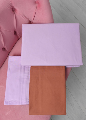 Комплект постільної білизни фіолетово-гірчичного кольору півторка Let's Shop (267735818)