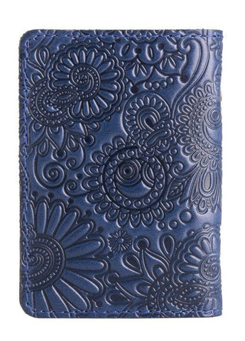 Обкладинка для документів зі шкіри HiArt AD-03 Crystal Blue "Mehendi Art" Синій Hi Art (268371677)