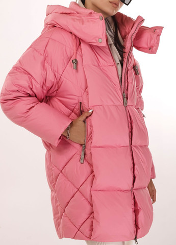 Розовая зимняя куртка женская розовая Clasna
