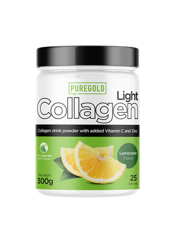 Колаген з Вітаміном С та Цинком Collagen LIGHT - 300г Pure Gold Protein (269462255)