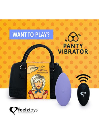 Вибратор в трусики Panty Vibrator Purple с пультом ДУ, 6 режимов работы, сумочка-чехол FeelzToys (277236724)