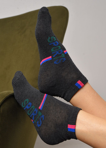 Шкарпетки жіночі спортивні темно-сірого кольору розмір 36-40 Let's Shop (277983328)