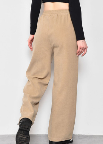 Штаны женские полубатальные расклешенные бежевого цвета Let's Shop (278050405)
