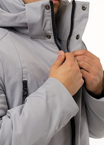 Сіра демісезонна чоловіча коротка куртка колір сірий цб-00220366 K.F.G.L.