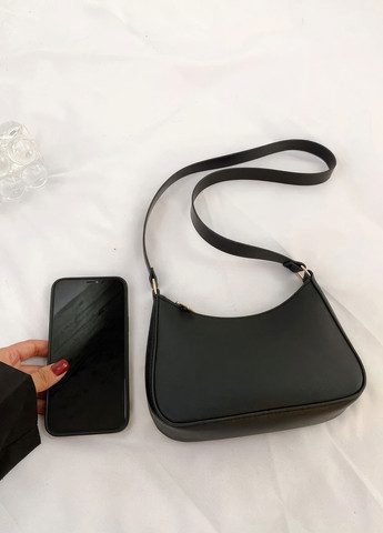 Женская сумка багет через плечо / классическая маленькая сумочка / сумка кросс боди тренд 2023 Черный 66105 DobraMAMA (259262050)