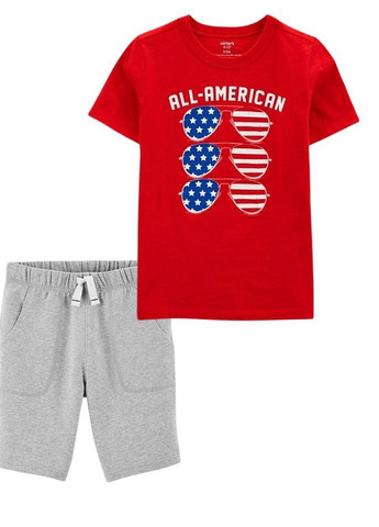 Червоний комплект для хлопчика carters футболка+шорти (973910) Carter's