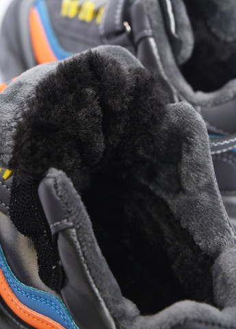 Серые демисезонные кроссовки детские для мальчика на искуственном меху серого цвета Let's Shop