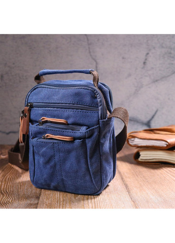 Практична чоловіча сумка із щільного текстилю 21246 Синя Vintage (258267934)