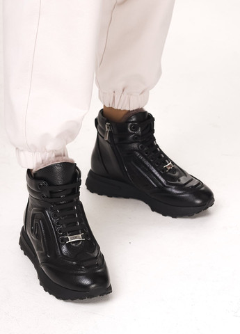 Зимние ботинки зимние черные кожаные Evromoda
