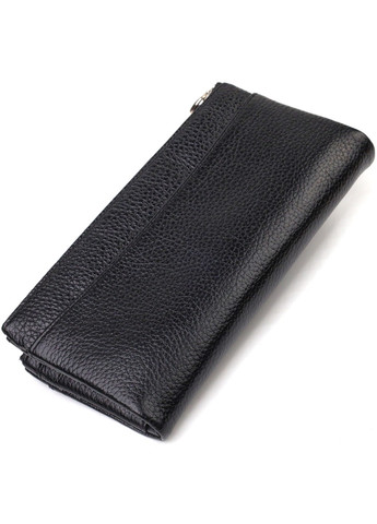 Класичний жіночий гаманець із зручним функціоналом із натуральної шкіри 21717 Чорний Canpellini (259873986)