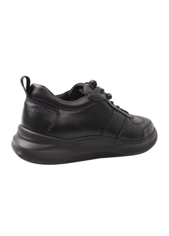 Черные кроссовки мужские из натуральной кожи, на низком ходу, на шнуровке, цвет черный, Marion 27-21DTS